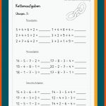 Kettenaufgaben - 1. Klasse Fuer Arbeitsblätter Mathe 1. Klasse Bis 20