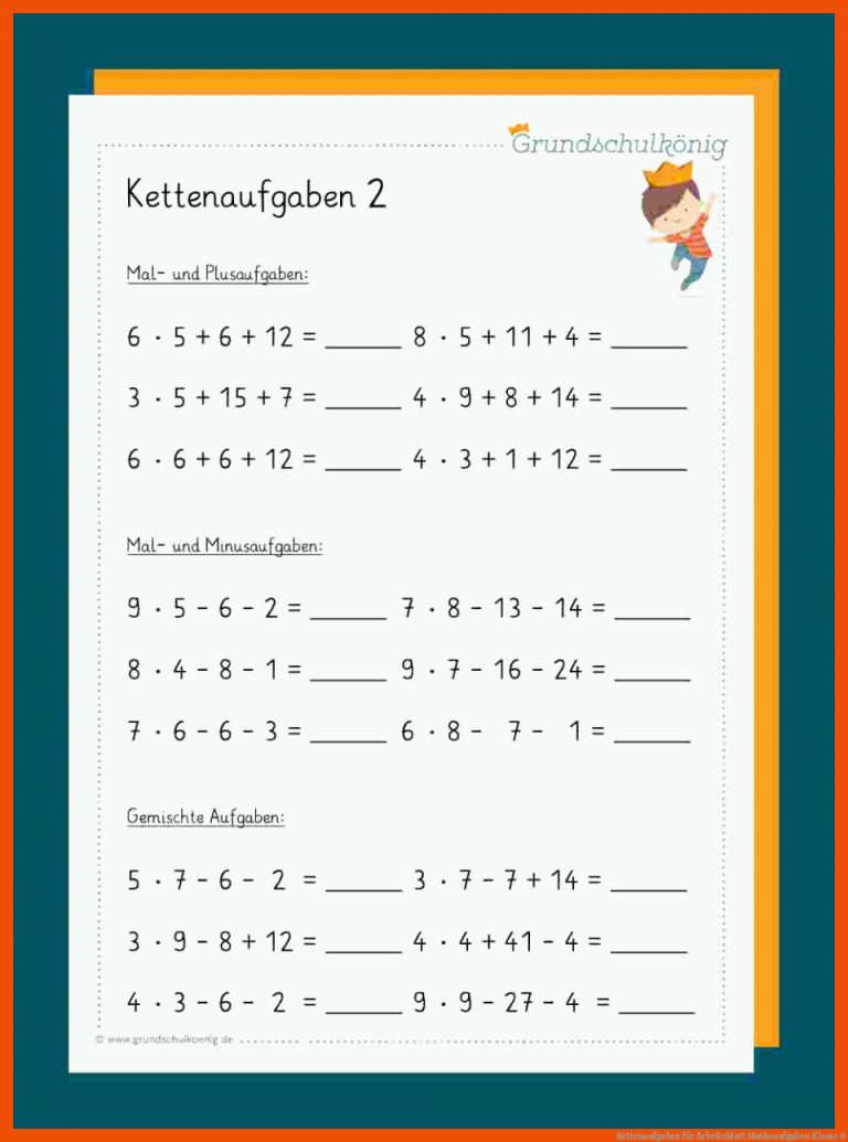 Kettenaufgaben Fuer Arbeitsblatt Matheaufgaben Klasse 6