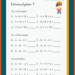 Kettenaufgaben Fuer Mathe Arbeitsblatt 2. Klasse