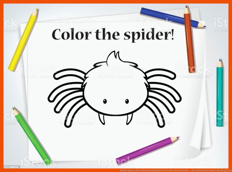 Kinder Spinne FÃ¤rbung Arbeitsblatt Stock Vektor Art und mehr ... für arbeitsblatt spinne kindergarten
