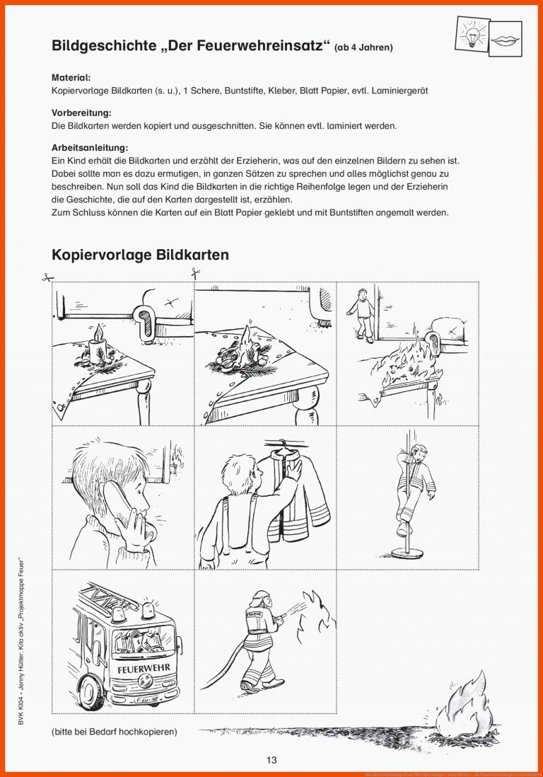 Kita Aktiv Projektmappe Feuer: Mit Kopiervorlagen : Jenny HÃ¼tter ... für feuerwehr kindergarten arbeitsblätter