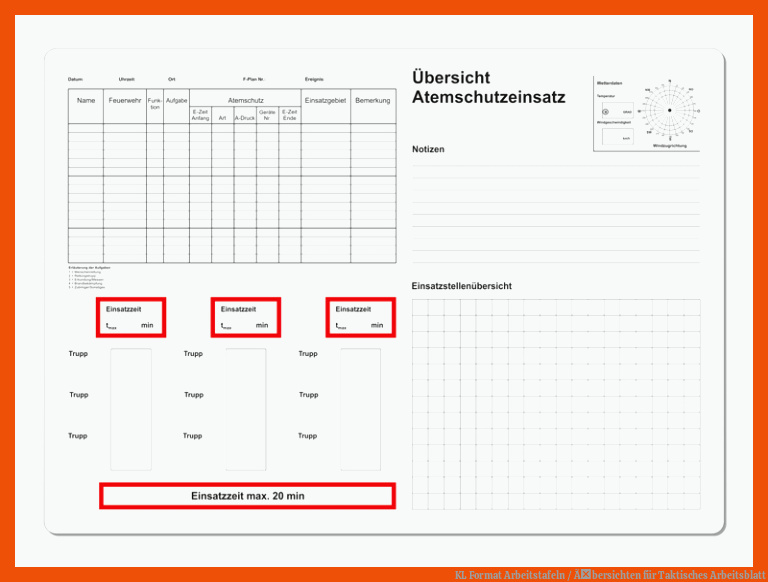 KL Format | Arbeitstafeln / Ãbersichten für taktisches arbeitsblatt