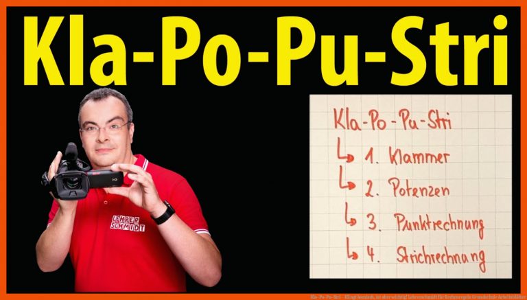 Kla-Po-Pu-Stri - Klingt komisch, ist aber wichtig! | Lehrerschmidt für rechenregeln grundschule arbeitsblätter