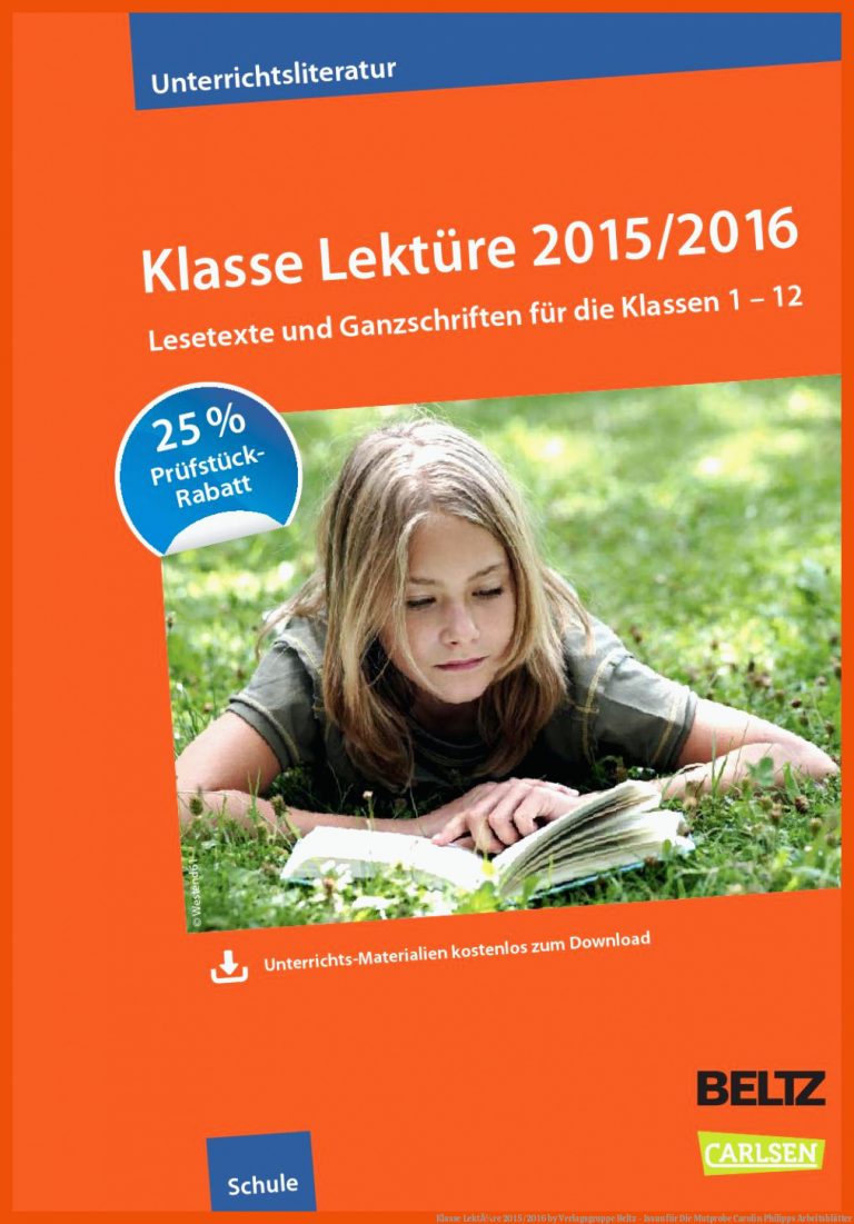 Klasse LektÃ¼re 2015/2016 by Verlagsgruppe Beltz - Issuu für die mutprobe carolin philipps arbeitsblätter