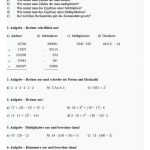 Klassenarbeit Klasse 5 - Rechenregeln, Ausklammern, Ausmultiplizieren Fuer Klassenarbeit Rationale Zahlen Arbeitsblatt Mit Lösungen
