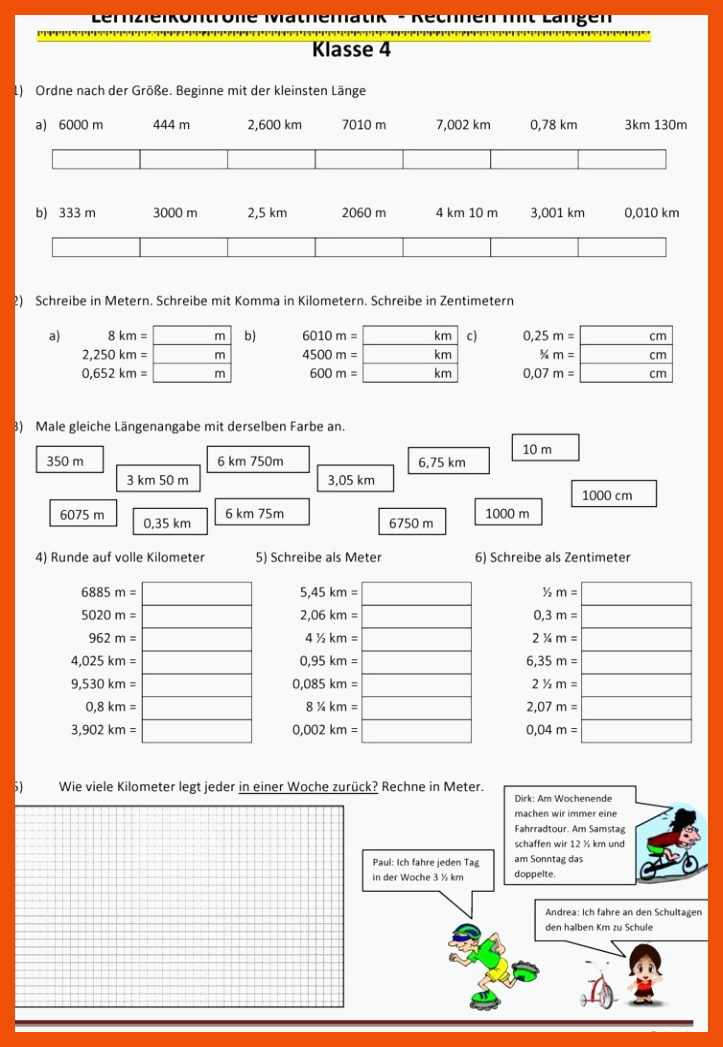 Klassenarbeit zu GrÃ¶Ãen und MaÃeinheiten | Nachhilfe mathe ... für grössen umwandeln arbeitsblätter