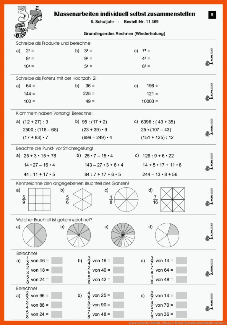 Klassenarbeiten Mathe / Klasse 6 Fuer Mathematik Arbeitsblätter Klasse 6
