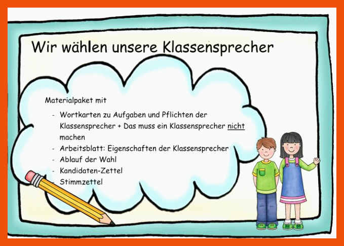 Klassensprecherwahl für klassensprecher eigenschaften arbeitsblatt