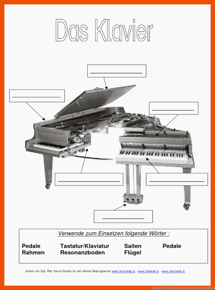 Klavier | PDF für klavier beschriften arbeitsblatt