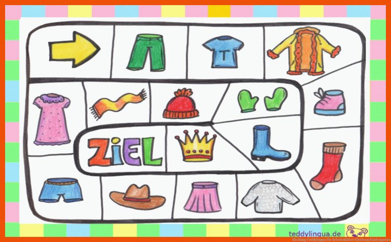 Kleidung | Teddylingua für arbeitsblätter kleidung kindergarten