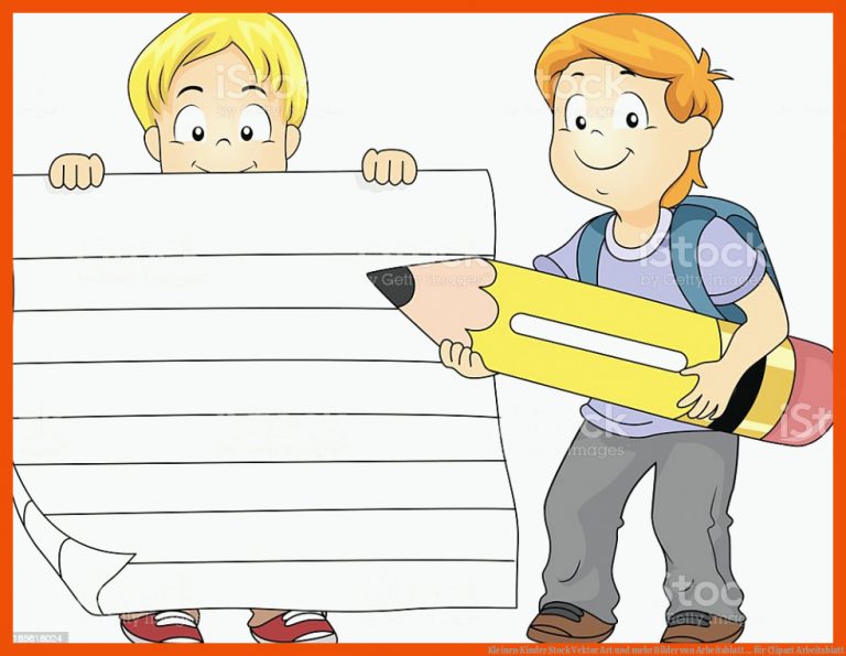 Kleinen Kinder Stock Vektor Art Und Mehr Bilder Von Arbeitsblatt ... Fuer Clipart Arbeitsblatt