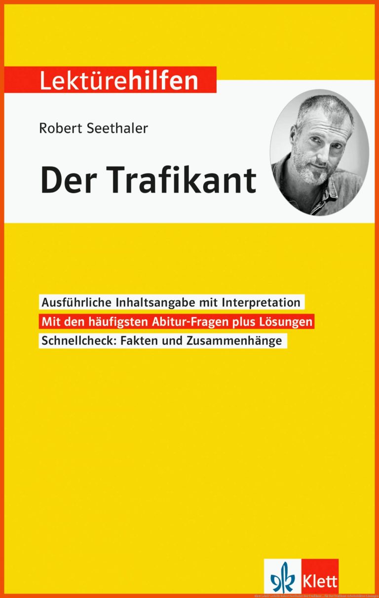 Klett LektÃ¼rehilfe Robert Seethaler: Der Trafikant ... für der trafikant arbeitsblätter lösungen