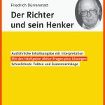 Klett LektÃ¼rehilfen Friedrich DÃ¼rrenmatt, Der Richter Und Sein ... Fuer Der Richter Und Sein Henker Arbeitsblätter