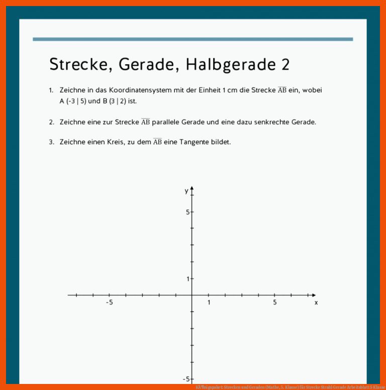KÃ¶nigspaket: Strecken und Geraden (Mathe, 5. Klasse) für strecke strahl gerade arbeitsblatt 5 klasse