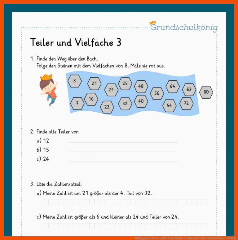 KÃ¶nigspaket: Teiler und Vielfache (Mathe, 3. Klasse) für arbeitsblatt vielfache und teiler