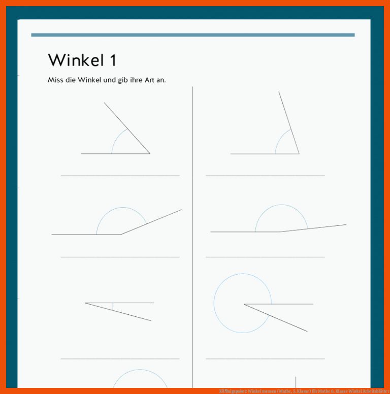 KÃ¶nigspaket: Winkel messen (Mathe, 5. Klasse) für mathe 6. klasse winkel arbeitsblätter