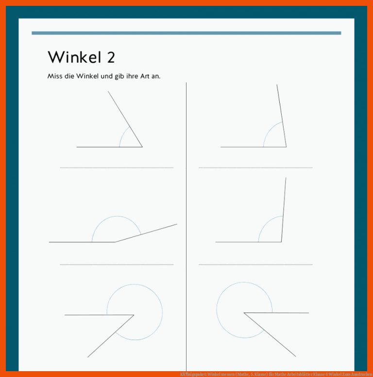 KÃ¶nigspaket: Winkel messen (Mathe, 5. Klasse) für mathe arbeitsblätter klasse 6 winkel zum ausdrucken