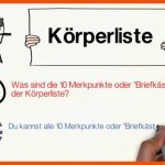 KÃ¶rperliste (loci-methode) Fuer Loci Methode Arbeitsblatt