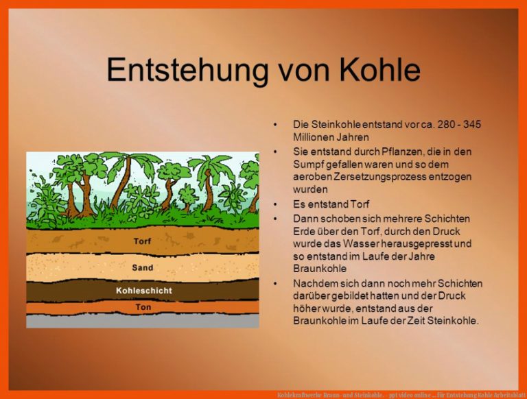 Kohlekraftwerke Braun- und Steinkohle. - ppt video online ... für entstehung kohle arbeitsblatt