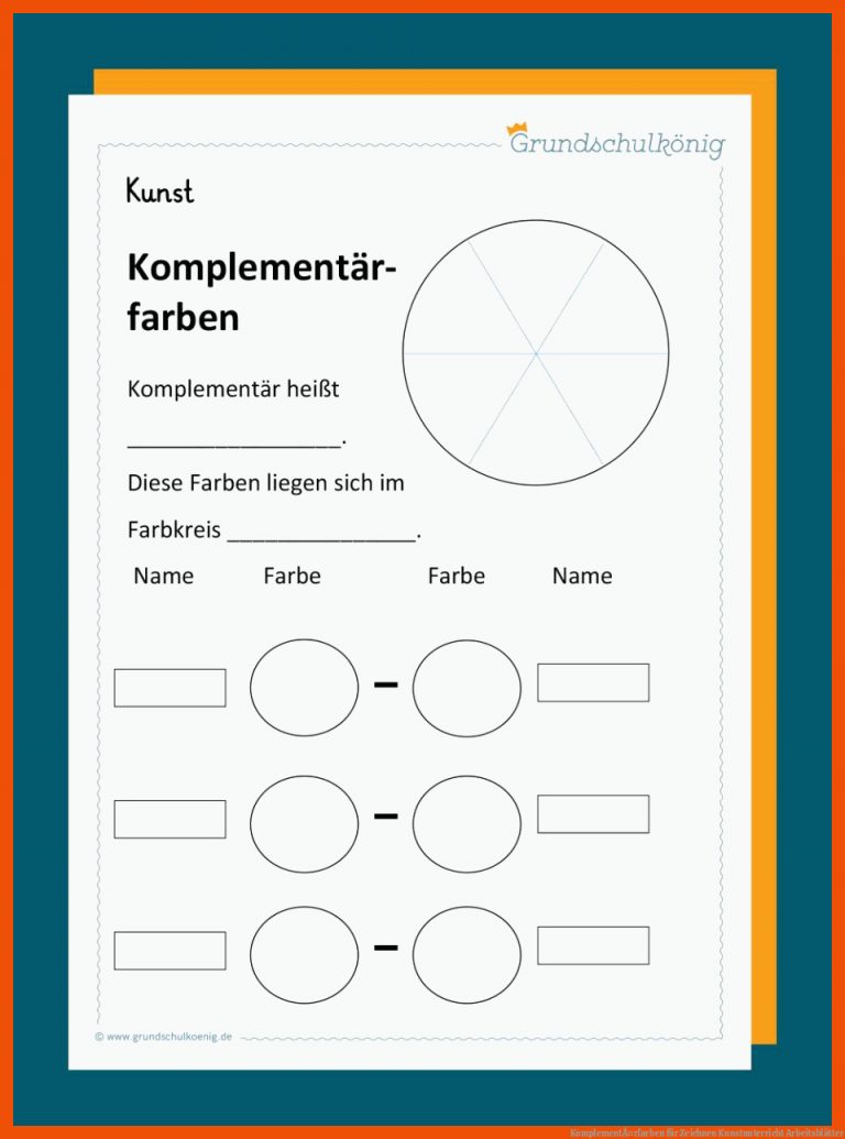 KomplementÃ¤rfarben für zeichnen kunstunterricht arbeitsblätter