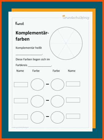 7 Farbenlehre Arbeitsblätter Kostenlos