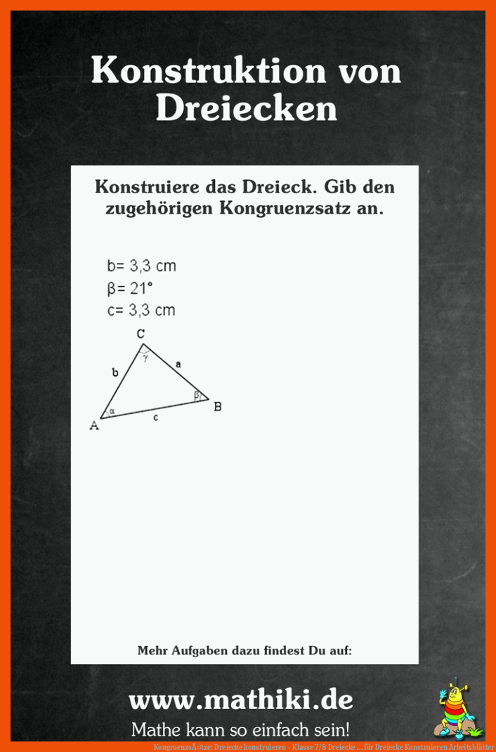 KongruenzsÃ¤tze: Dreiecke konstruieren - Klasse 7/8 | Dreiecke ... für dreiecke konstruieren arbeitsblätter
