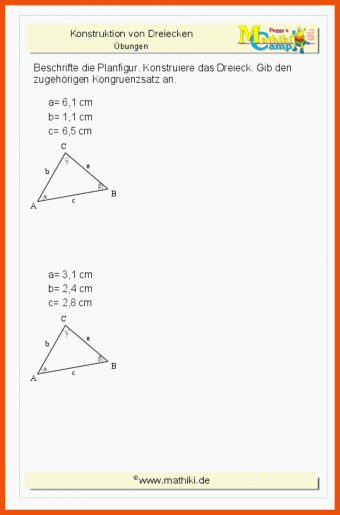 Dreiecke Konstruieren Arbeitsblätter