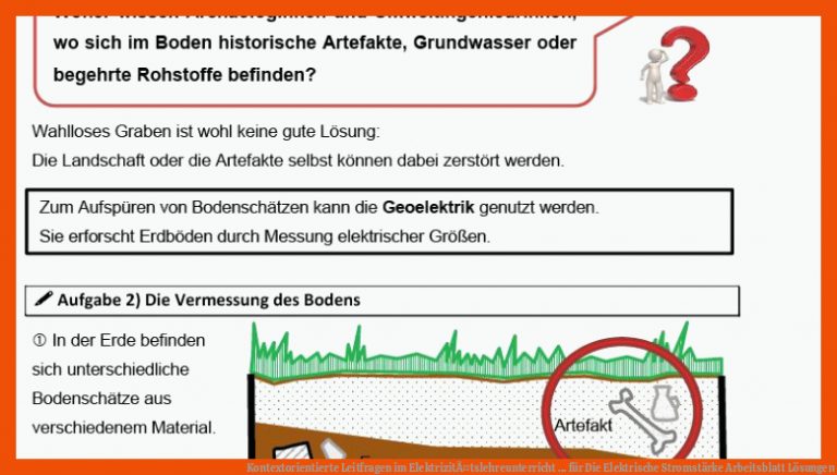 Kontextorientierte Leitfragen im ElektrizitÃ¤tslehreunterricht ... für die elektrische stromstärke arbeitsblatt lösungen