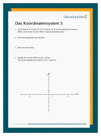 Koordinatensystem Rationale Zahlen Arbeitsblatt