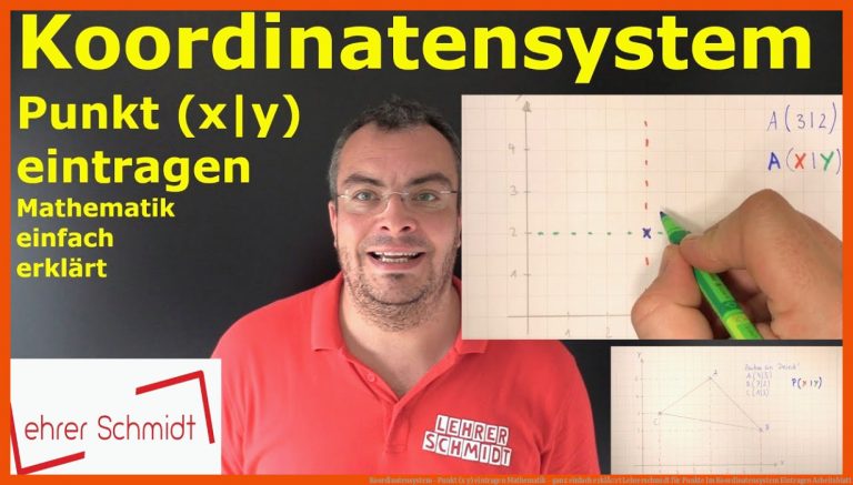Koordinatensystem - Punkt (x|y) eintragen | Mathematik - ganz einfach erklÃ¤rt | Lehrerschmidt für punkte im koordinatensystem eintragen arbeitsblatt