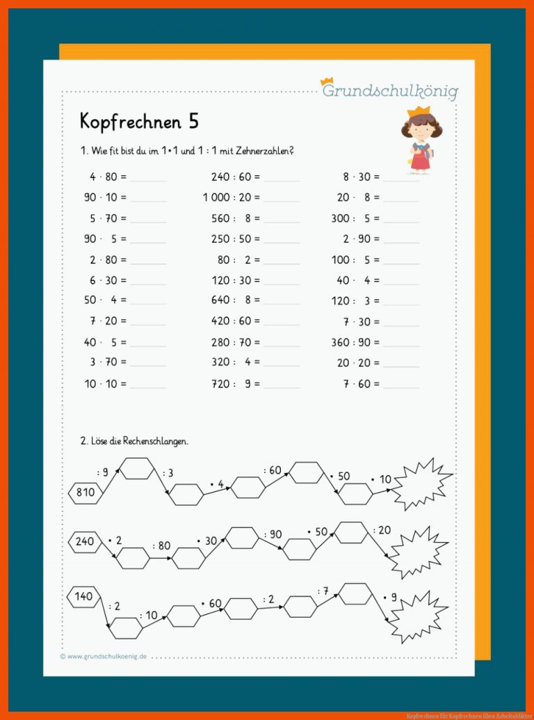 Kopfrechnen für kopfrechnen üben arbeitsblätter