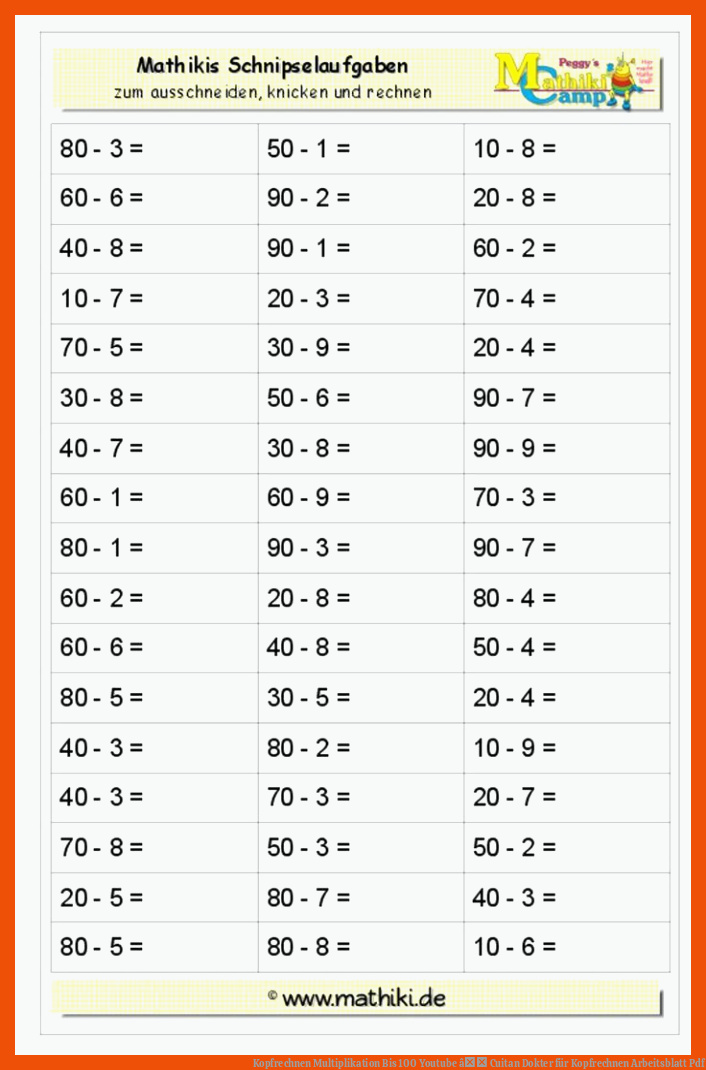 Kopfrechnen Multiplikation Bis 100 Youtube â Cuitan Dokter für kopfrechnen arbeitsblatt pdf