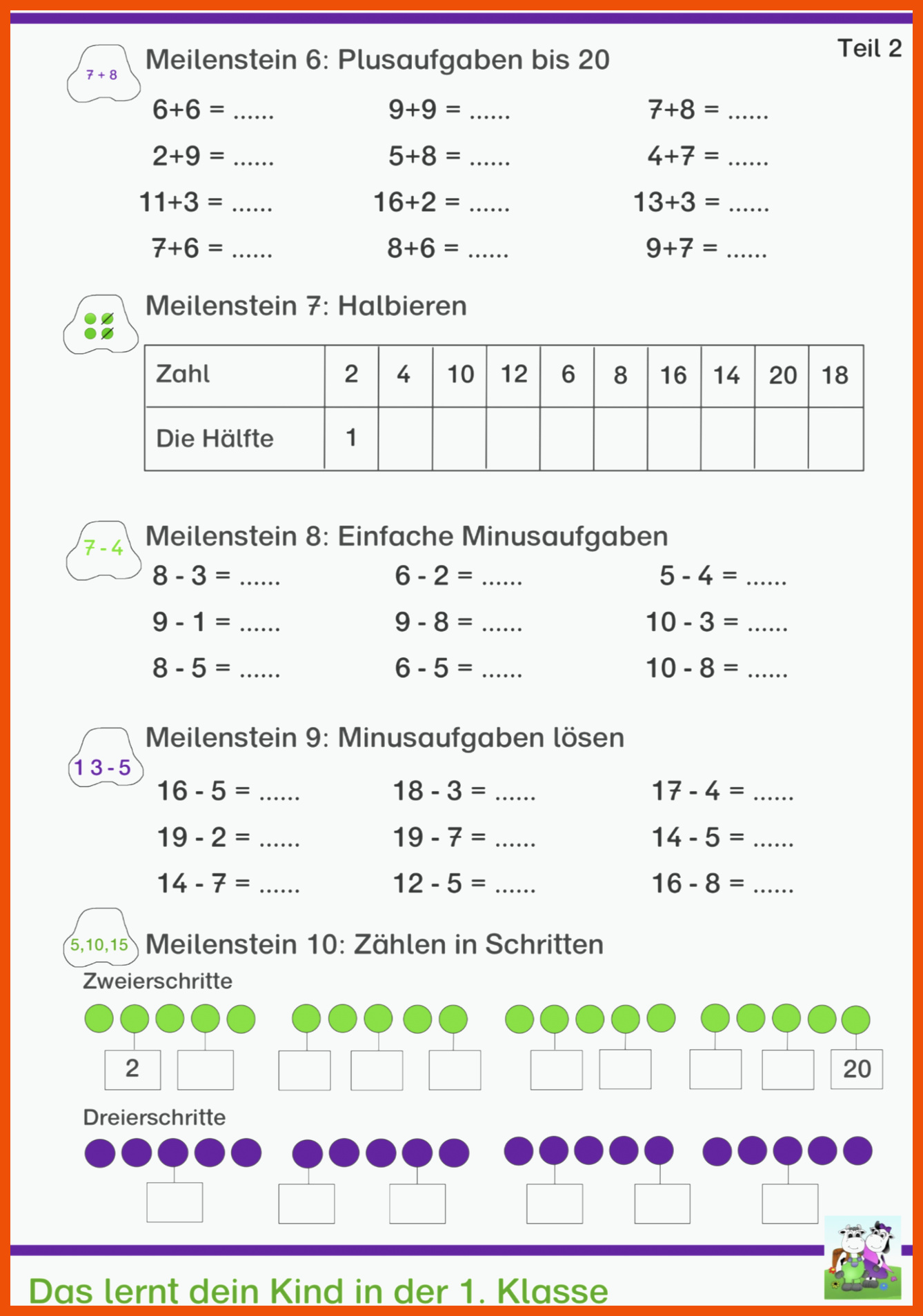 4 Mathe Arbeitsblätter Klasse 1 Zum Ausdrucken Kostenlos - Mathe