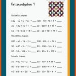 Kostenlose ArbeitsblÃ¤tter Mit Kettenaufgaben FÃ¼r Mathe In Der 4 ... Fuer Klasse 4 Mathe Arbeitsblätter