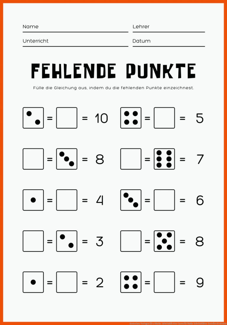 Kostenlose Vorlagen fÃ¼r Mathe-ArbeitsblÃ¤tter | Canva für mathe arbeitsblätter erstellen kostenlos