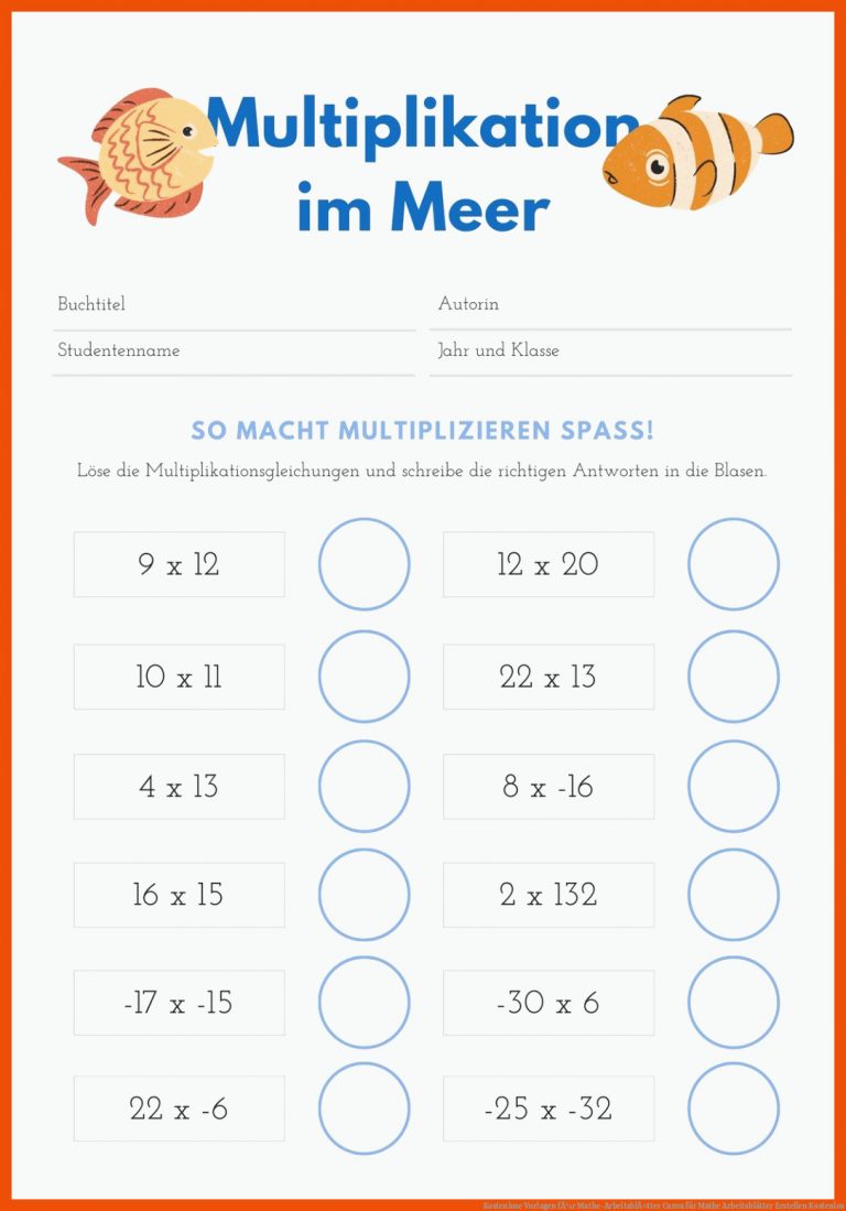 Kostenlose Vorlagen fÃ¼r Mathe-ArbeitsblÃ¤tter | Canva für mathe arbeitsblätter erstellen kostenlos