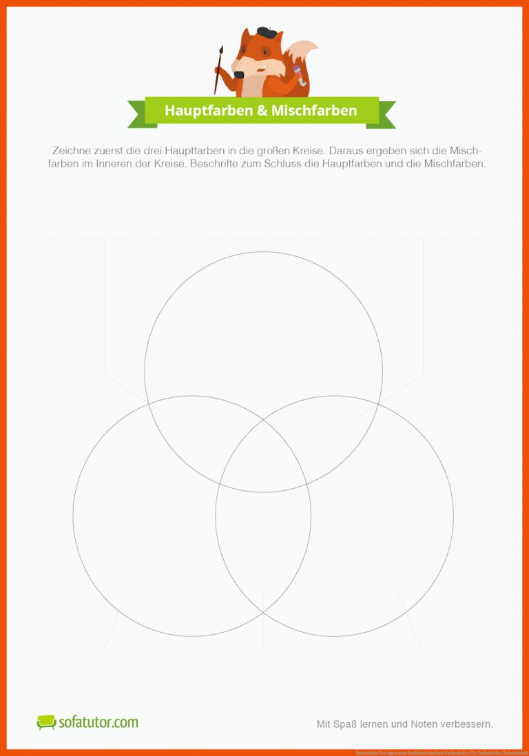 Kostenlose Vorlagen Zum Farbkreis Und Zur Farbenlehre Fuer Farbenlehre Arbeitsblatt
