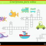 KreuzwortrÃ¤tsel FÃ¼r Kinder Auf Spanisch Mit Bildern Von Transport ... Fuer Spanisch Arbeitsblätter