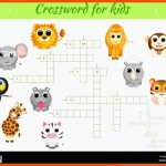 KreuzwortrÃ¤tsel Spiel Der Tiere FÃ¼r Kinder Mit Bildern. Kinder ... Fuer Tiere Arbeitsblatt