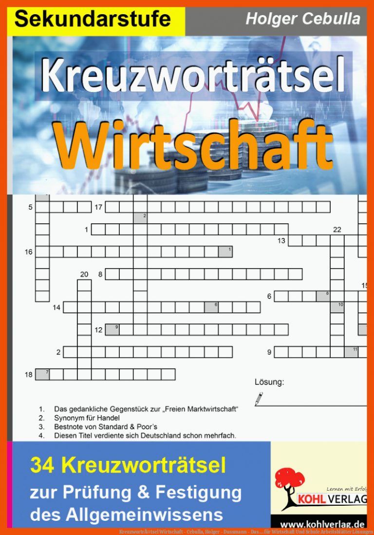 KreuzwortrÃ¤tsel Wirtschaft - Cebulla, Holger - Dussmann - Das ... für wirtschaft und schule arbeitsblätter lösungen