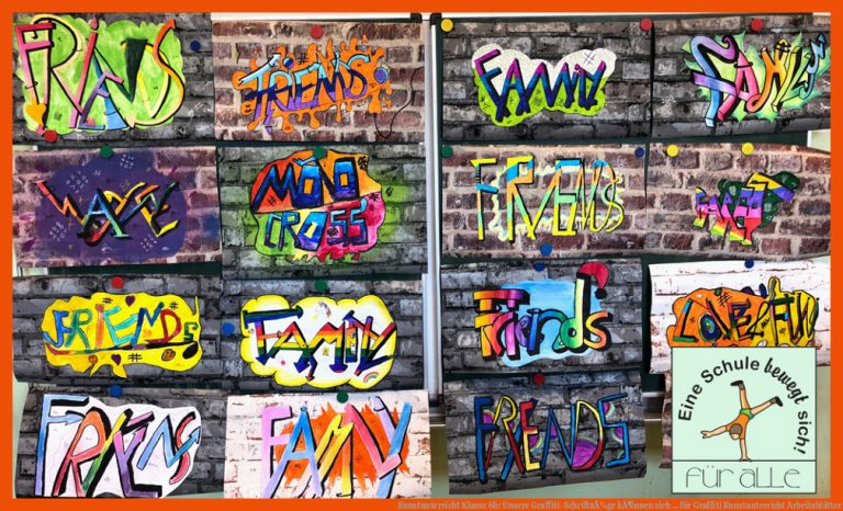 Kunstunterricht Klasse 6b: Unsere Graffiti-SchriftzÃ¼ge kÃ¶nnen sich ... für graffiti kunstunterricht arbeitsblätter