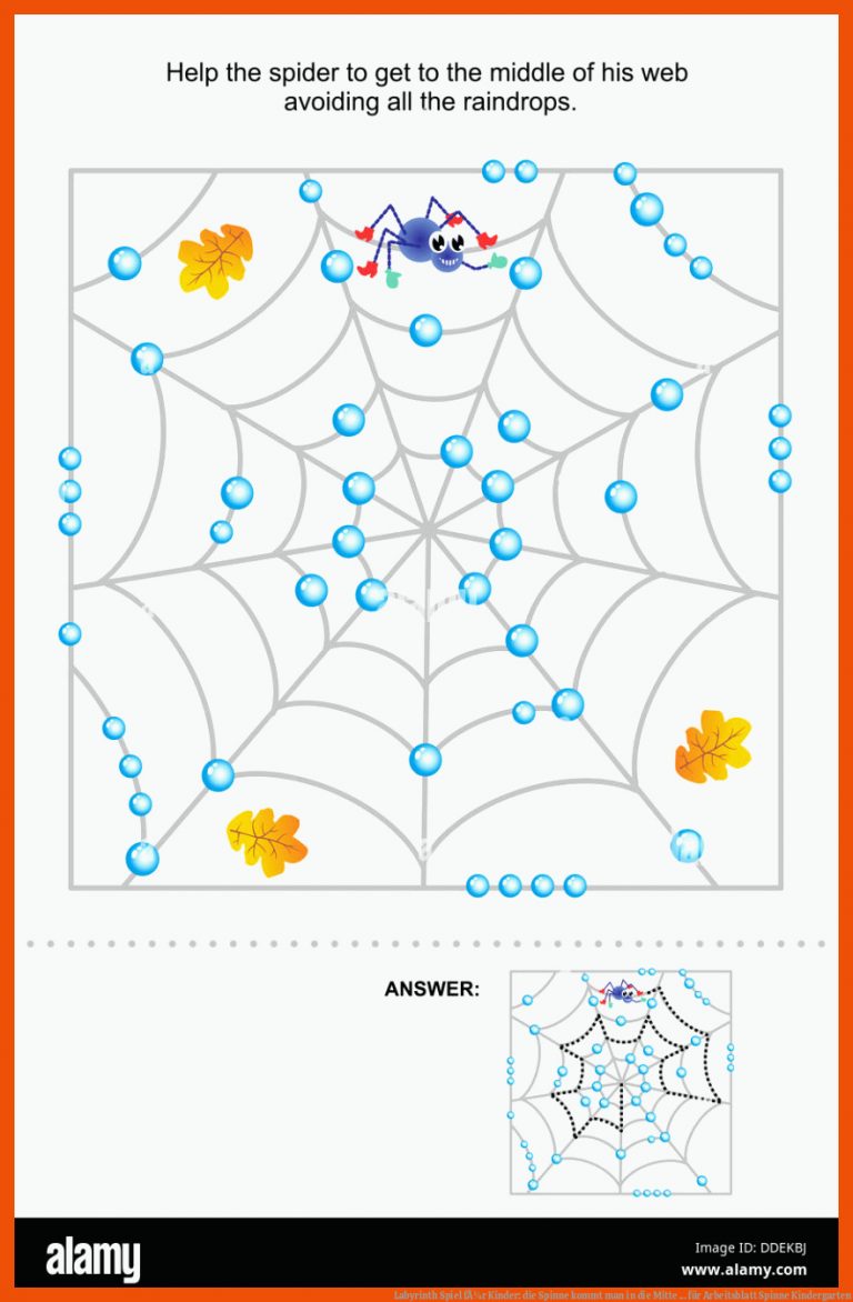 Labyrinth Spiel fÃ¼r Kinder: die Spinne kommt man in die Mitte ... für arbeitsblatt spinne kindergarten