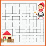 Labyrinthpuzzle Hilf Red Riding Hood Nach Hause Zu Finden ... Fuer Märchen Puzzle Arbeitsblatt