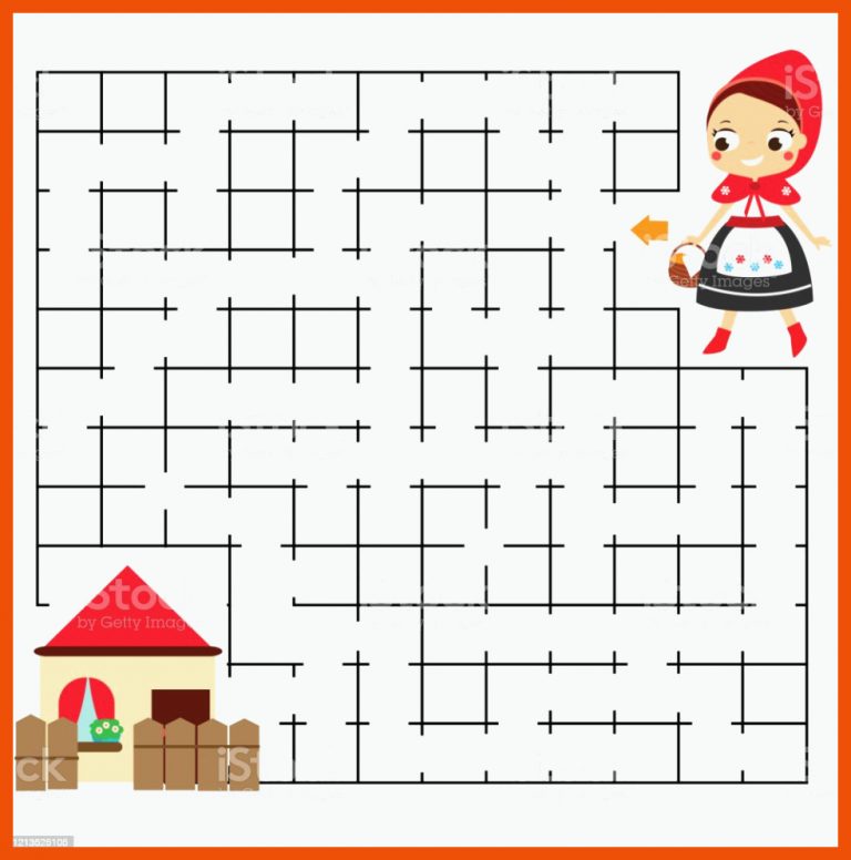 Labyrinthpuzzle Hilf Red Riding Hood Nach Hause Zu Finden ... für märchen puzzle arbeitsblatt