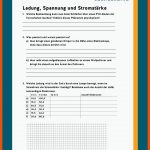 Ladung, Spannung Und StromstÃ¤rke Fuer Die Elektrische Stromstärke Arbeitsblatt Lösungen