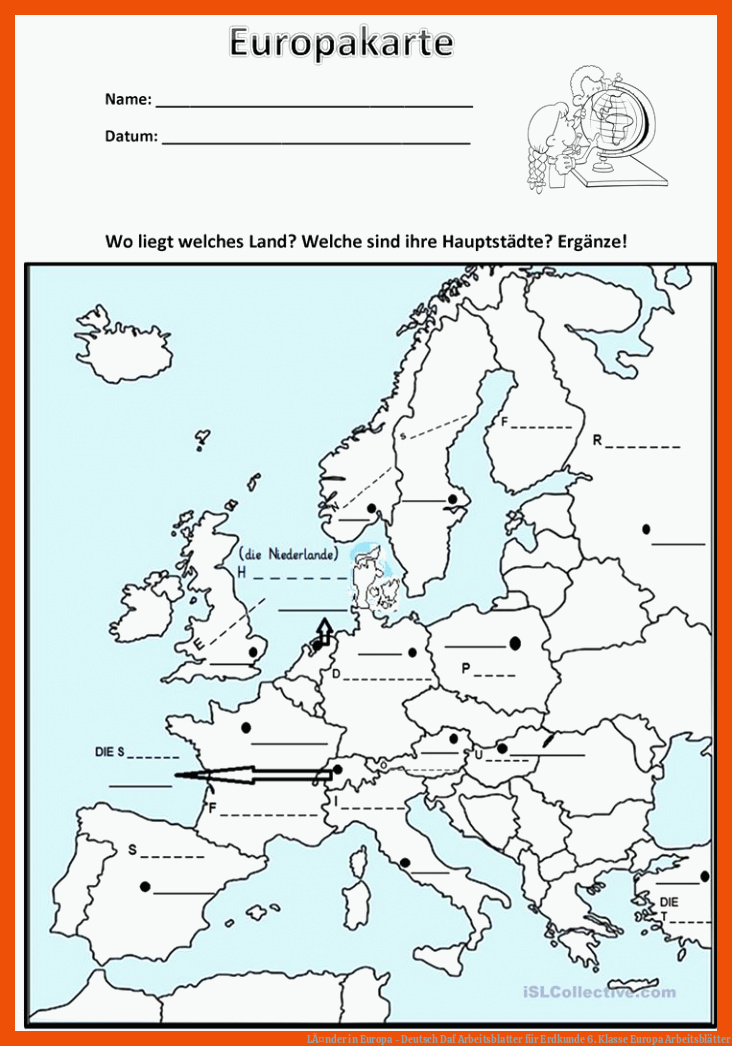 LÃ¤nder in Europa - Deutsch Daf Arbeitsblatter für erdkunde 6. klasse europa arbeitsblätter