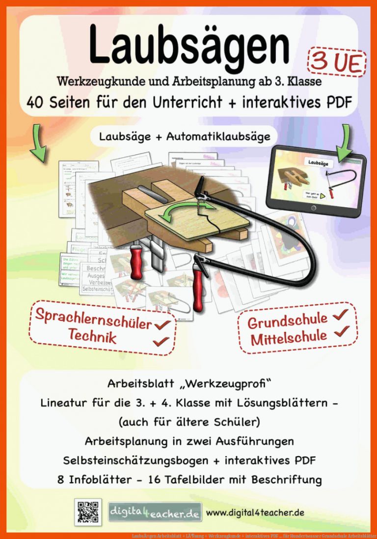 LaubsÃ¤gen Arbeitsblatt   LÃ¶sung   Werkzeugkunde   Interaktives Pdf ... Fuer Hundertwasser Grundschule Arbeitsblätter
