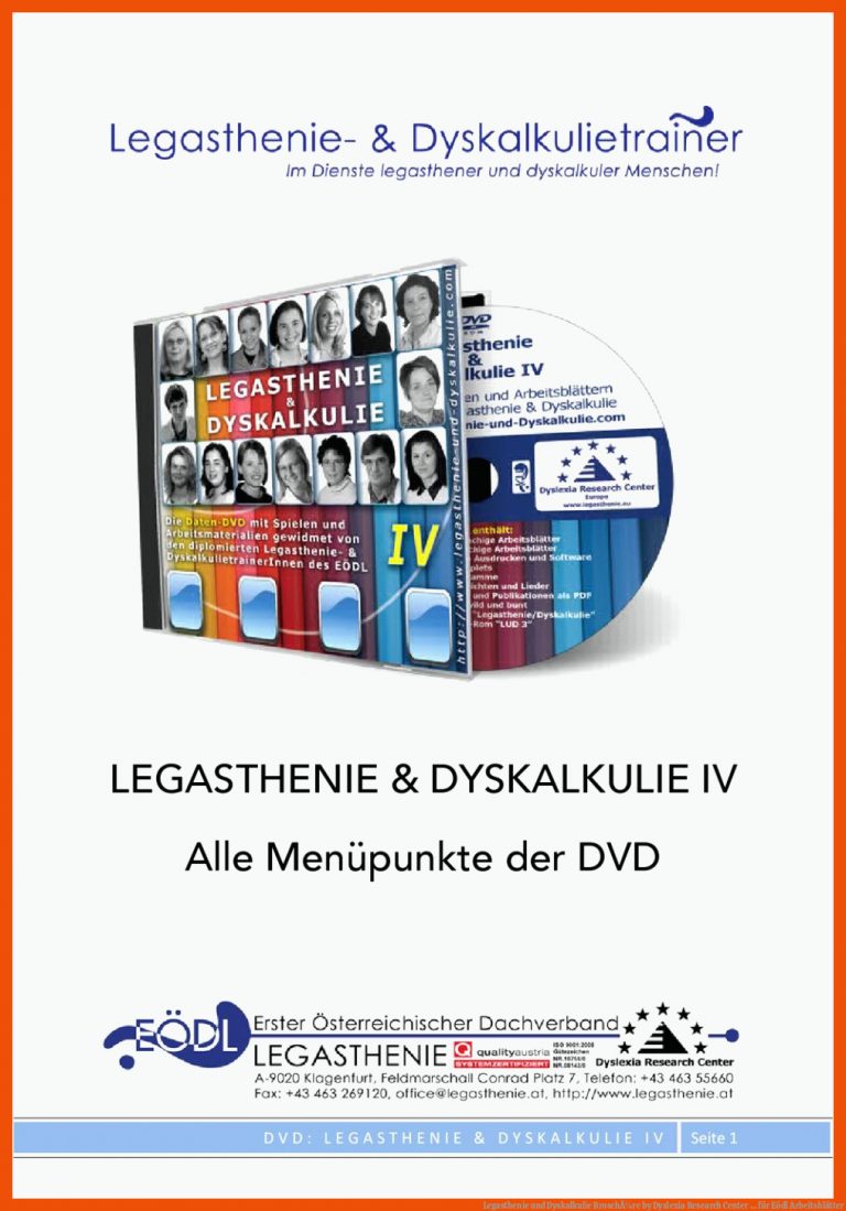Legasthenie und Dyskalkulie BroschÃ¼re by Dyslexia Research Center ... für eödl arbeitsblätter