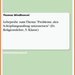 Lehrprobe Zum thema "probleme, Den SchÃ¶pfungsauftrag Umzusetzen ... Fuer Vergleich Schöpfungsberichte Arbeitsblatt