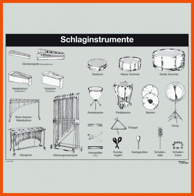 Lehrtafel - Schlaginstrumente-W-1480 für schlaginstrumente arbeitsblatt
